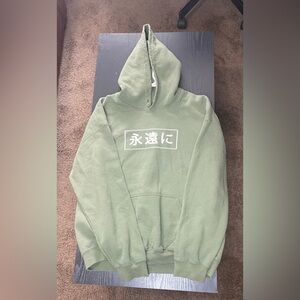 Olive Green Graphic Hoodie Sweatshirt - Men